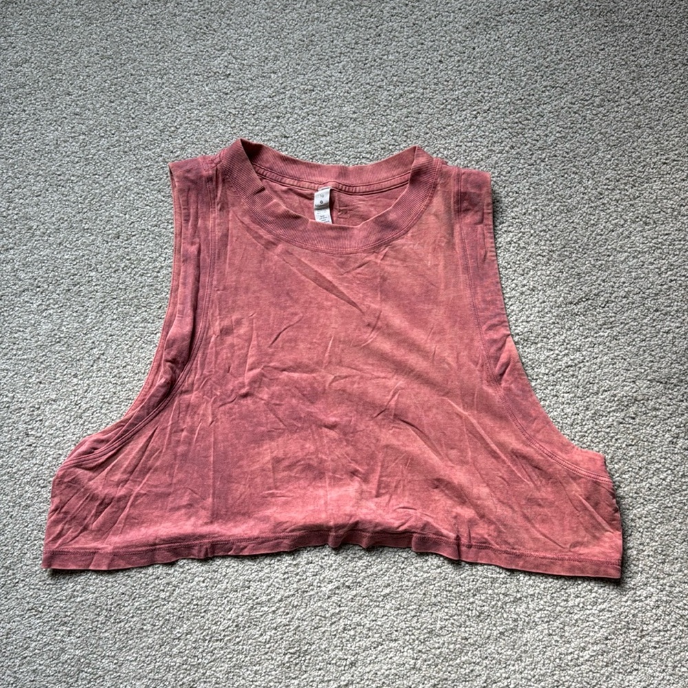 Lululemon Pink Acid Wash Muscle Tank